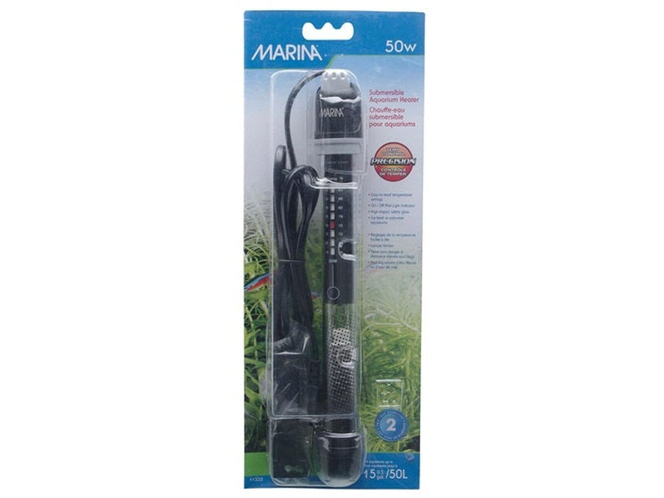 Marina Submersible Heater 8.5in 50W (15 gal.) Fish Supplies Marina