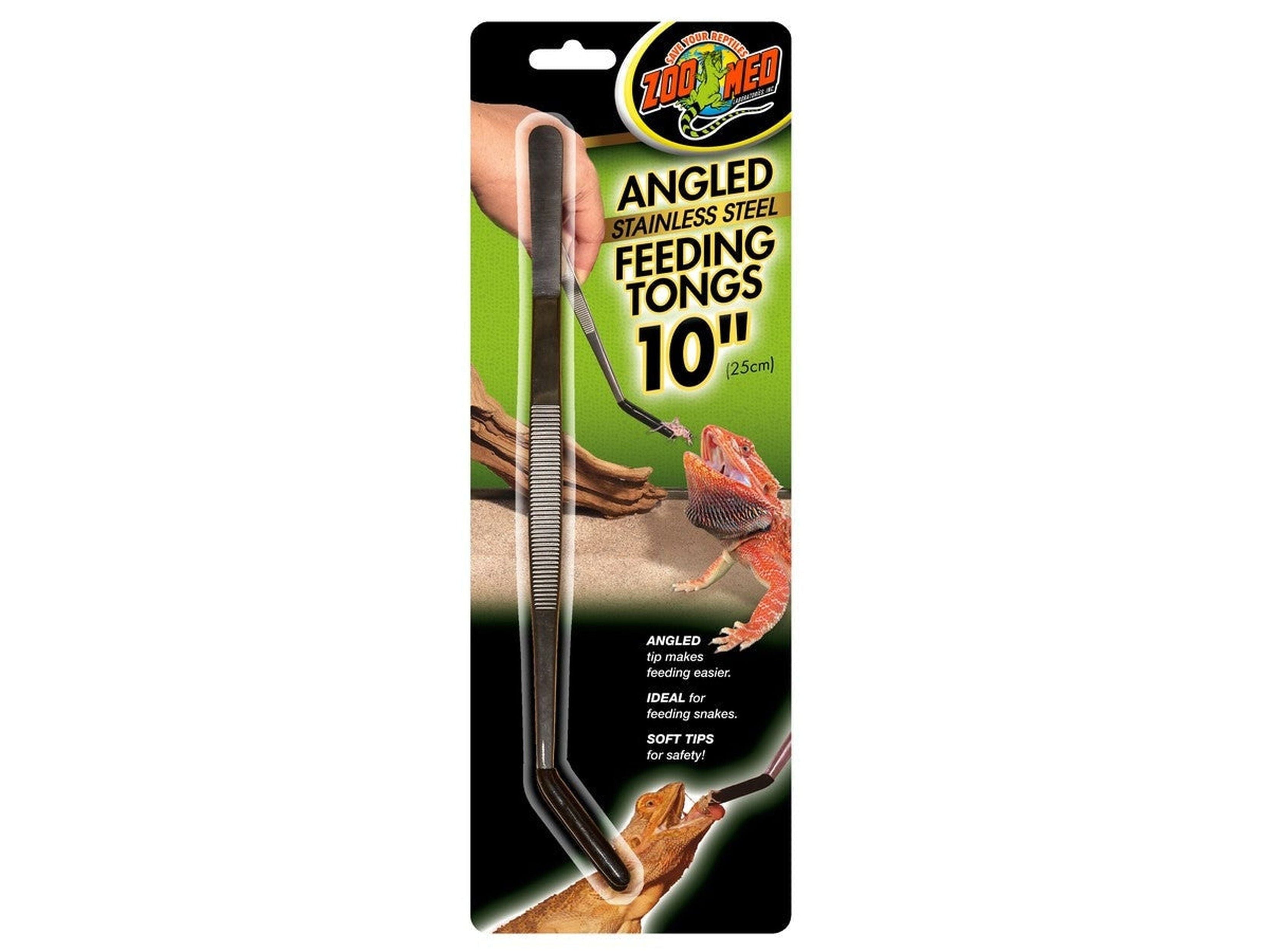 Zoo Med Angled Stainless Steel Feeding Tongs 10â?³ Zoo Med