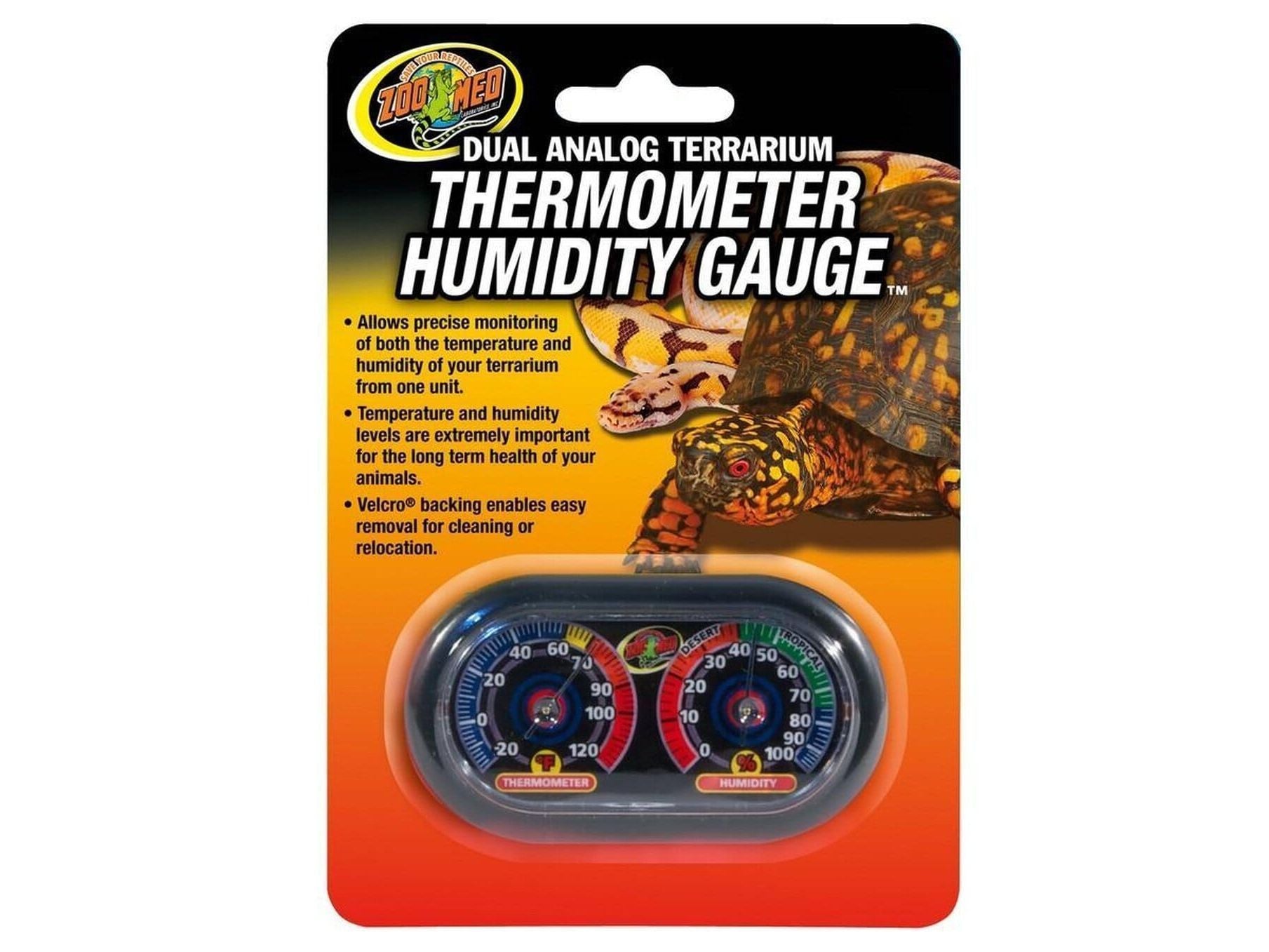 Zoo Med Dual Analog Terrarium Thermometer/Humidity Gauge Zoo Med