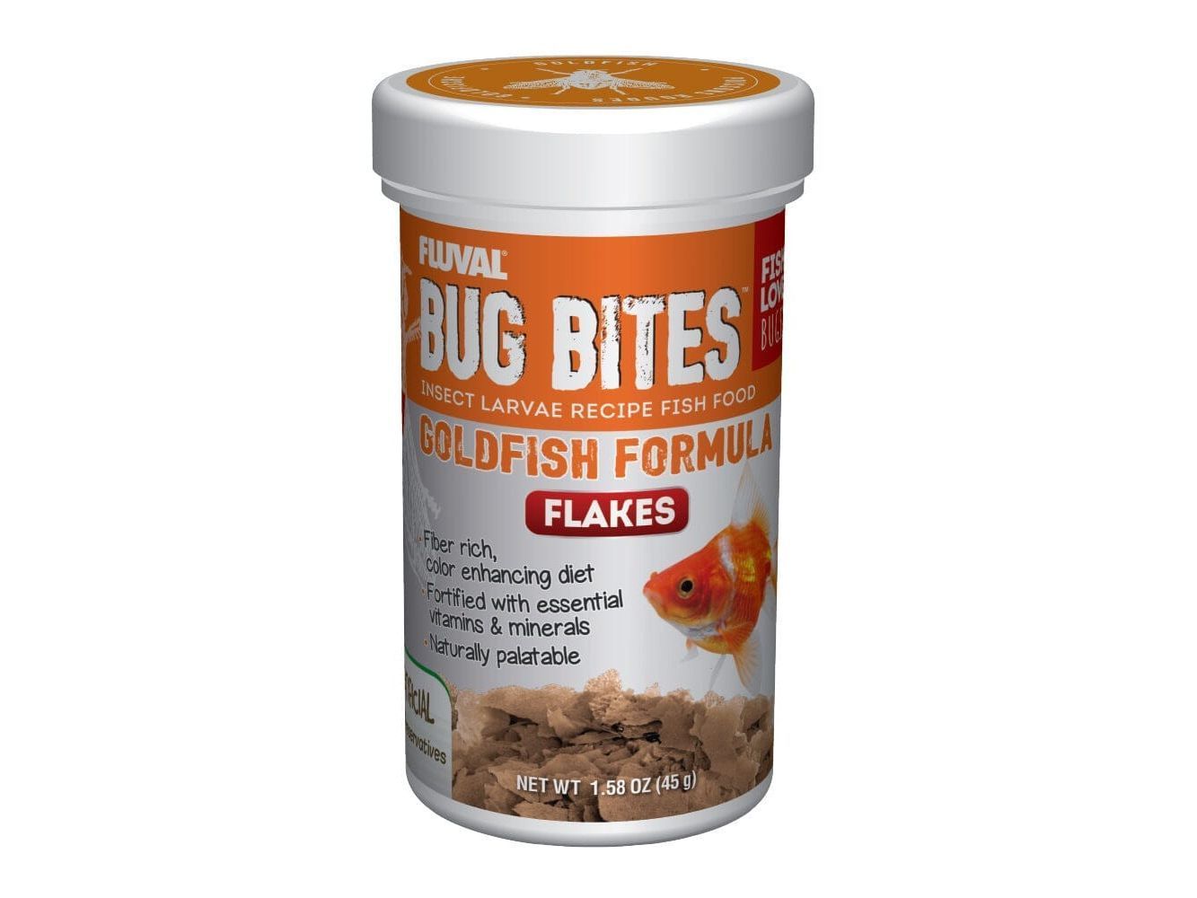 Fluval Bug Bites Goldfish Flakes 1.58oz Fish Supplies Fluval