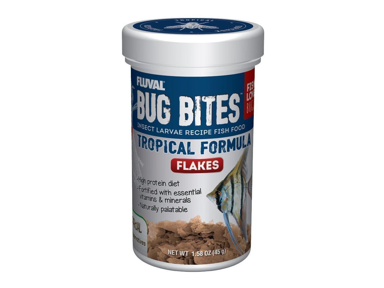 Fluval Bug Bites Tropical Flakes 1.58oz Fish Supplies Fluval