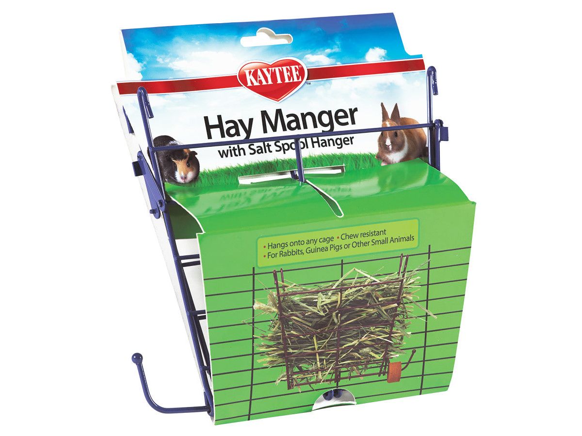 Kaytee Hay Manger Feeder With Salt Hanger Assorted, 1ea/4 in X 8 in X 7.25 in