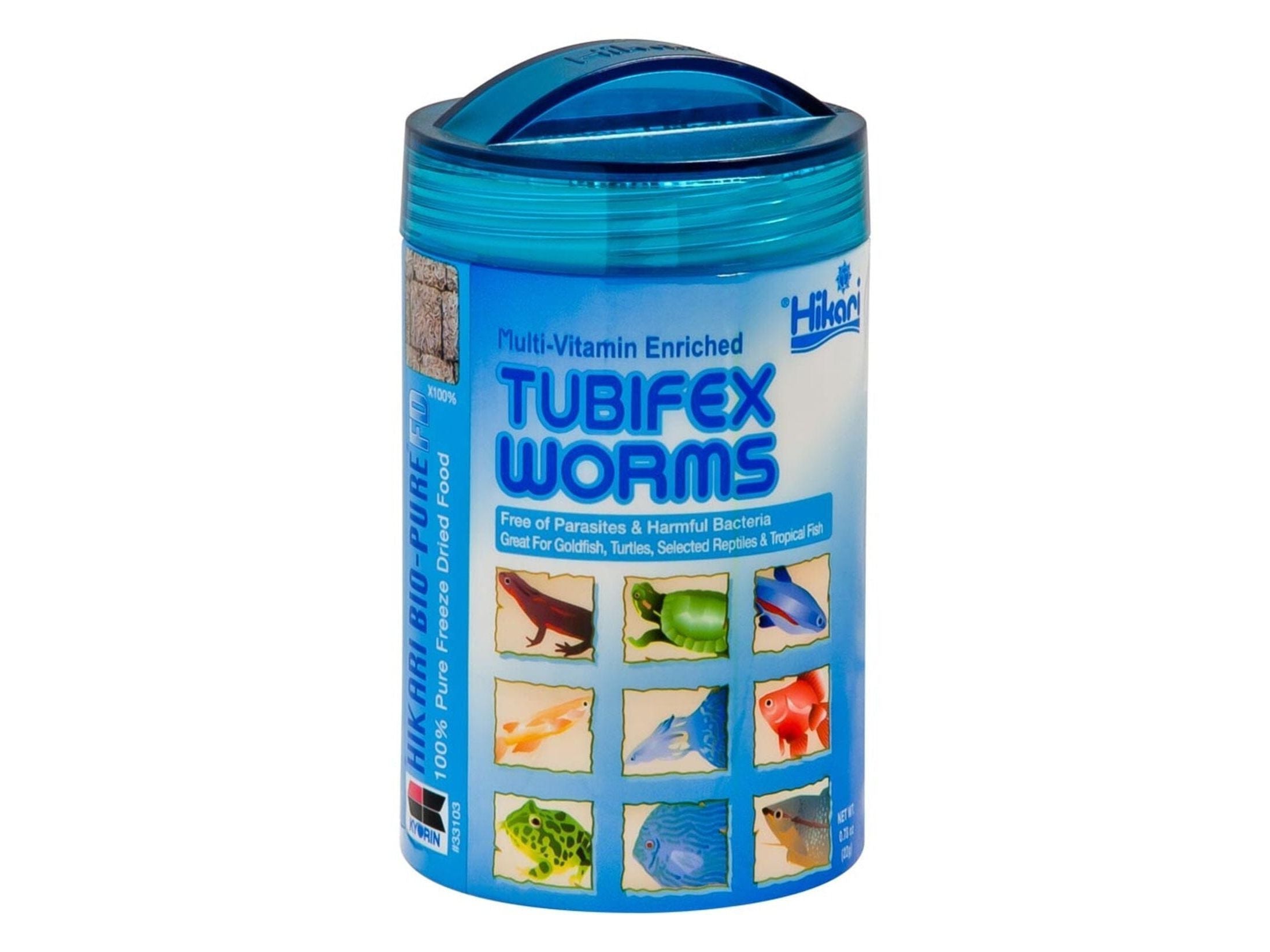 Hikari Bio-Pure Tubifex Worms Freeze Dried Fish Food 0.78 oz Aquatic Diet Hikari