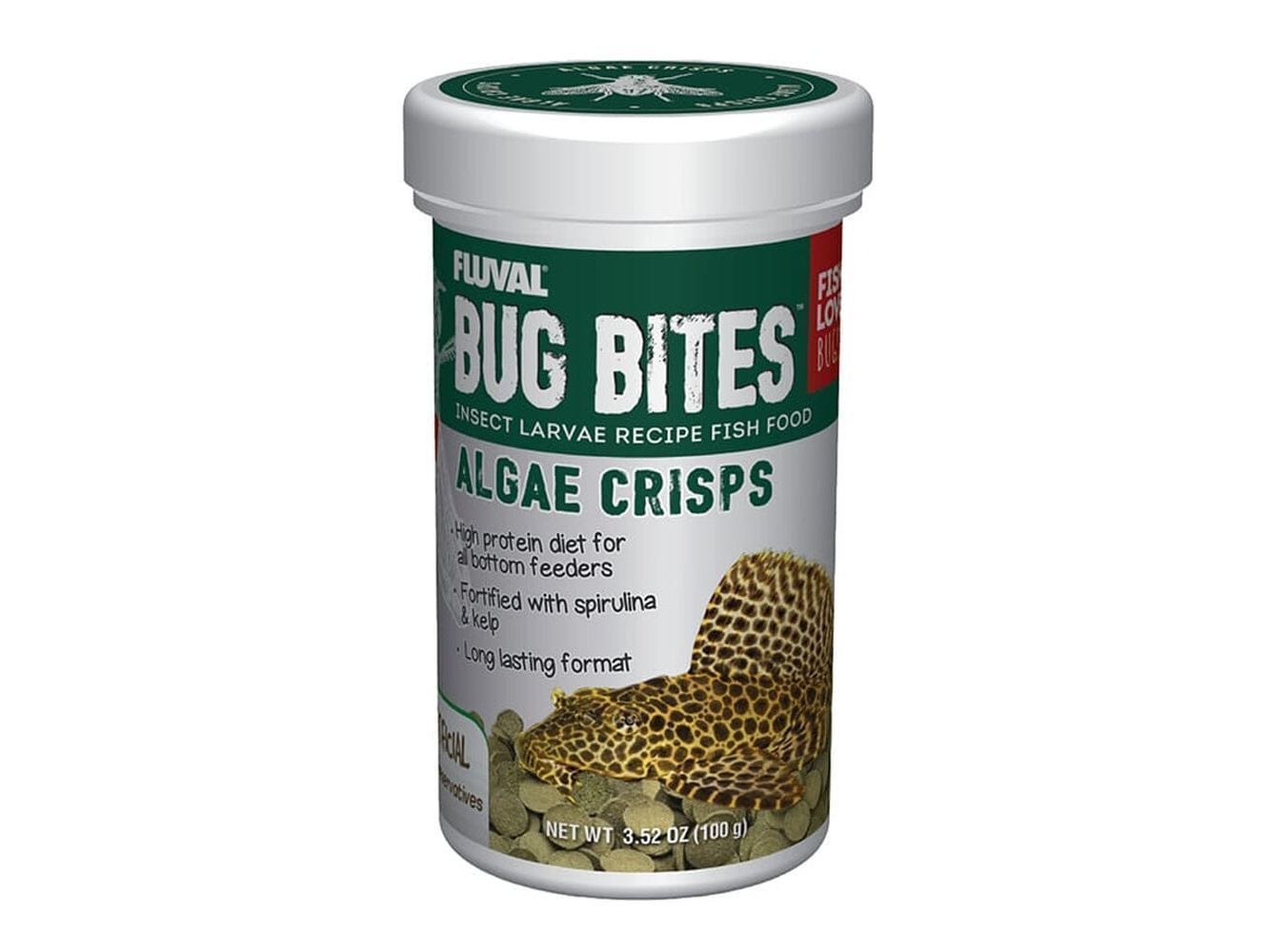 Fluval Bug Bites Algae Crisps 3.52oz Fish Supplies Fluval