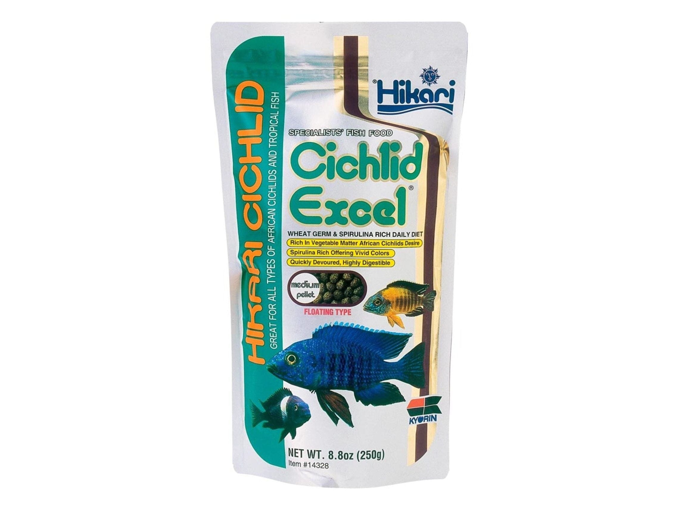 Hikari Cichlid Medium Excel Pellets Fish Food 8.8 oz Aquatic Diet Hikari