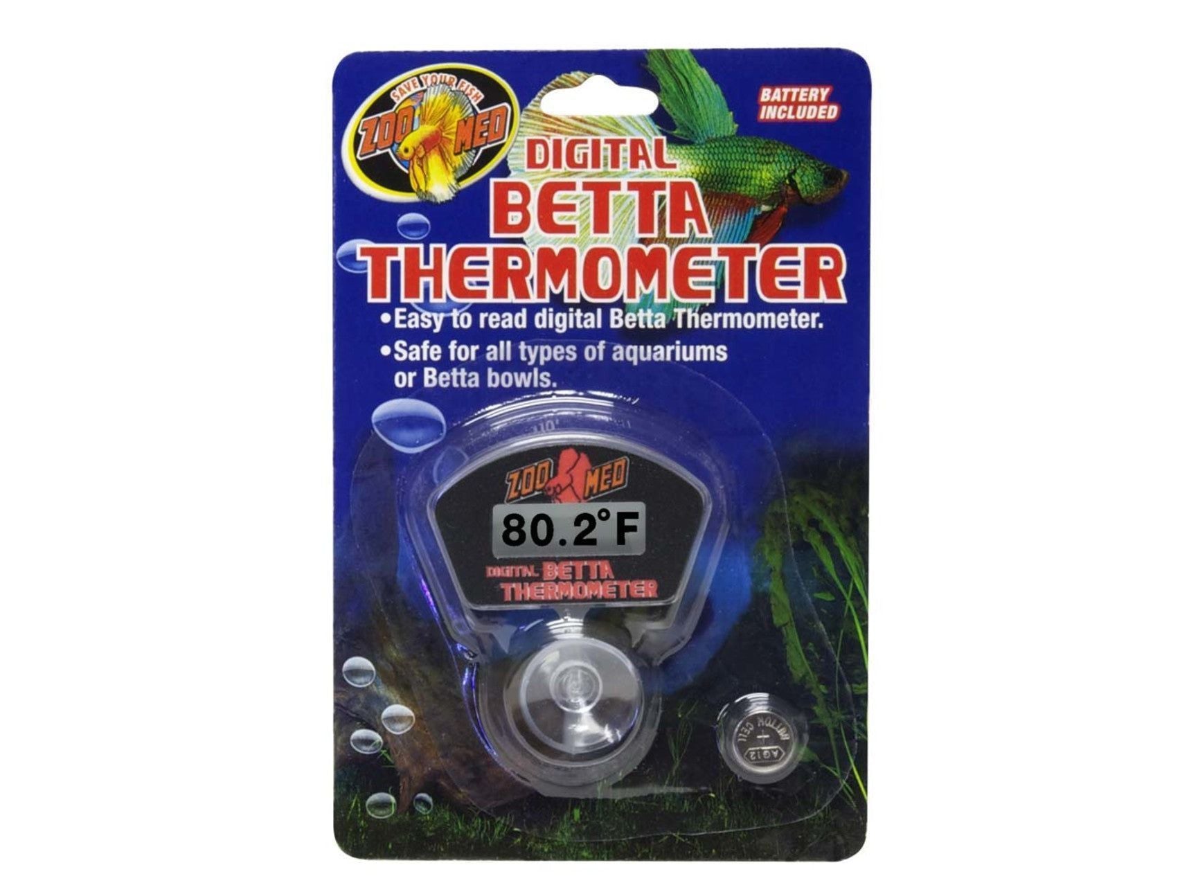 Zoo Med Digital Betta Aquarium Thermometer Black, 1ea