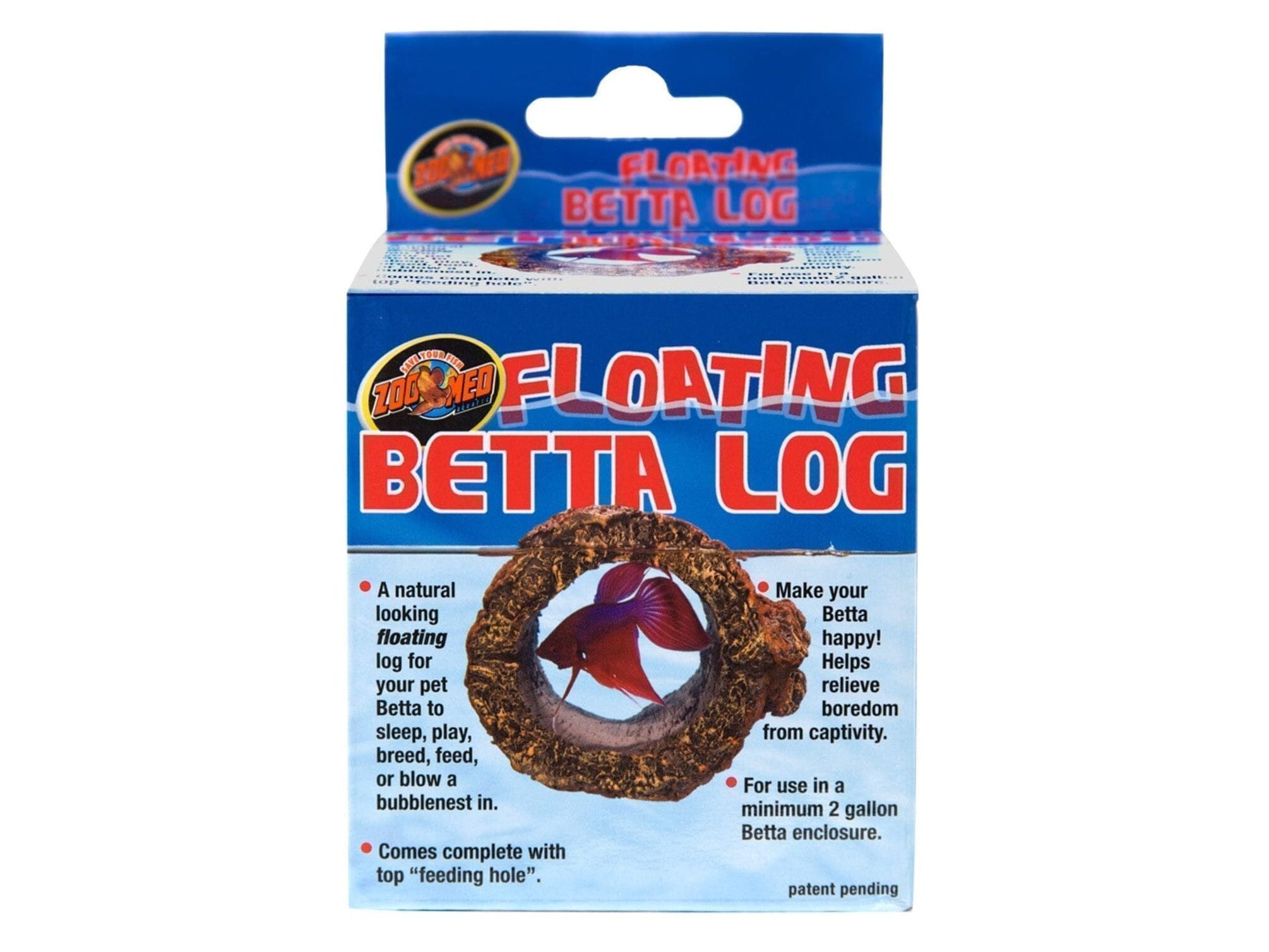 Zoo Med Floating Betta Log Aquarium Ornament Brown, 1ea Fish Supplies Zoo Med Aquatic