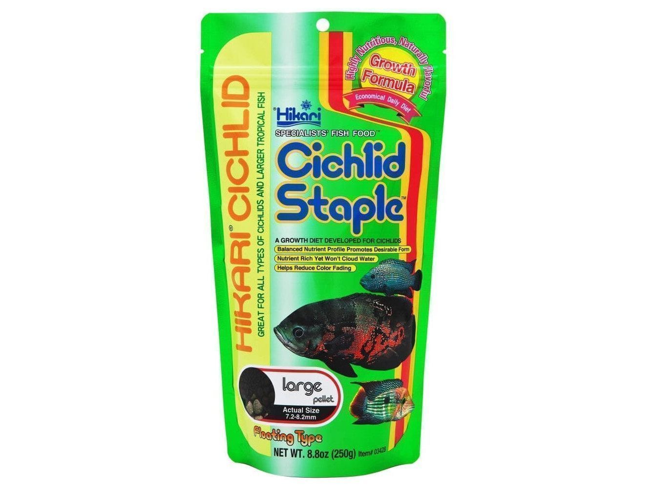 Hikari Cichlid Large Staple Pellets Fish Food 8.8 oz Aquatic Diet Hikari