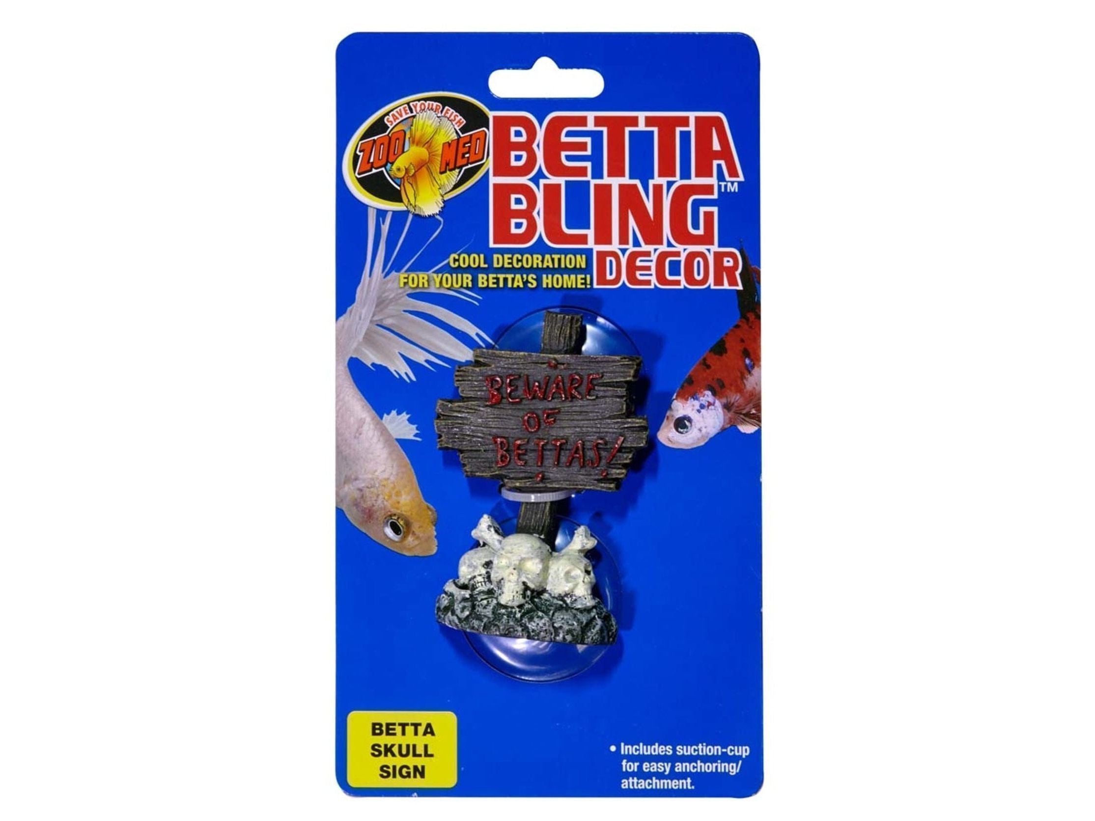 Zoo Med Betta Bling Skull Sign Multi-Color, 1ea Aquatic Decor Zoo Med Aquatic