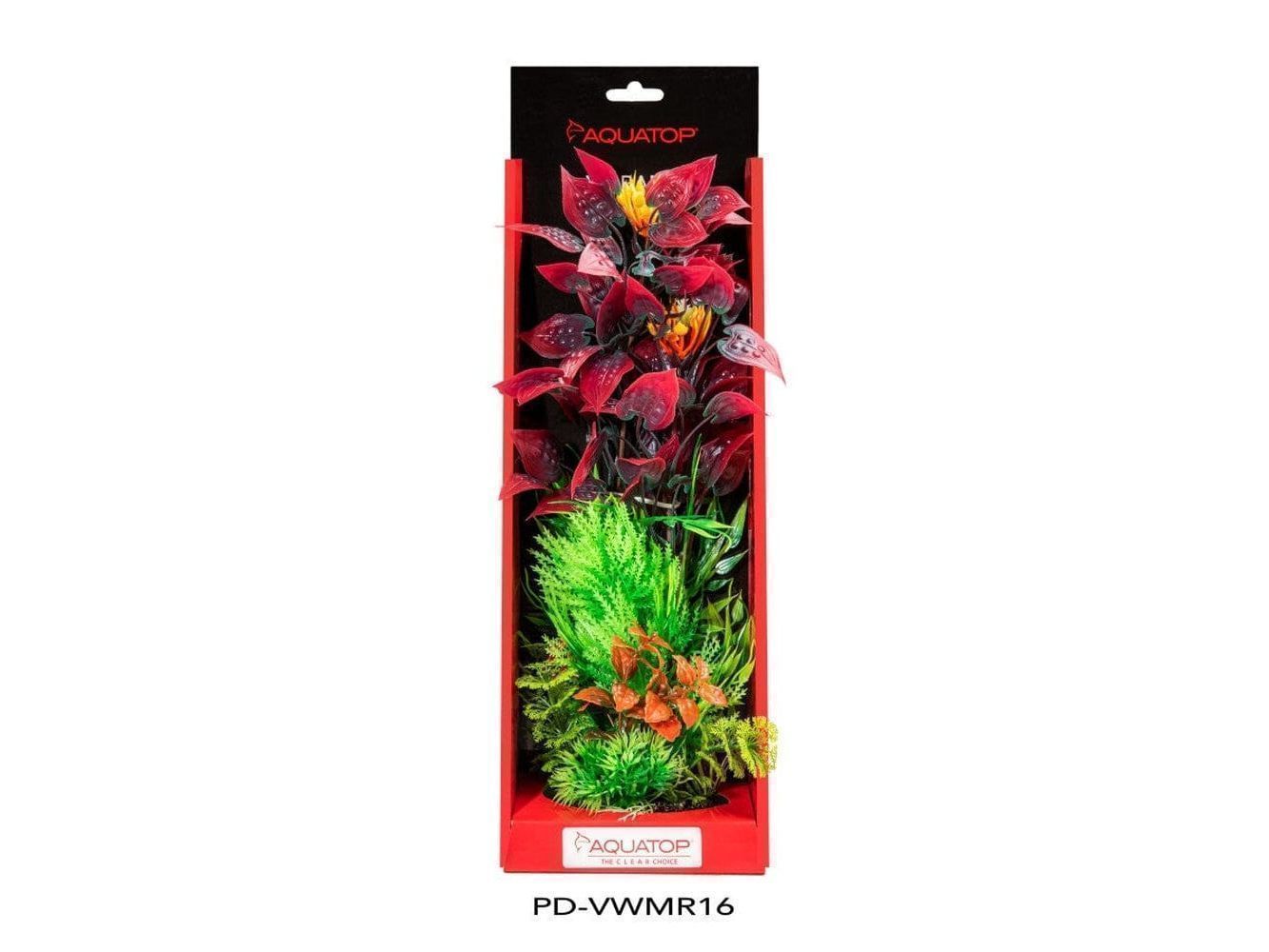 Aquatop Vibrant Wild Plant Mixed Red, 16 in Aquatic Decor Aquatop