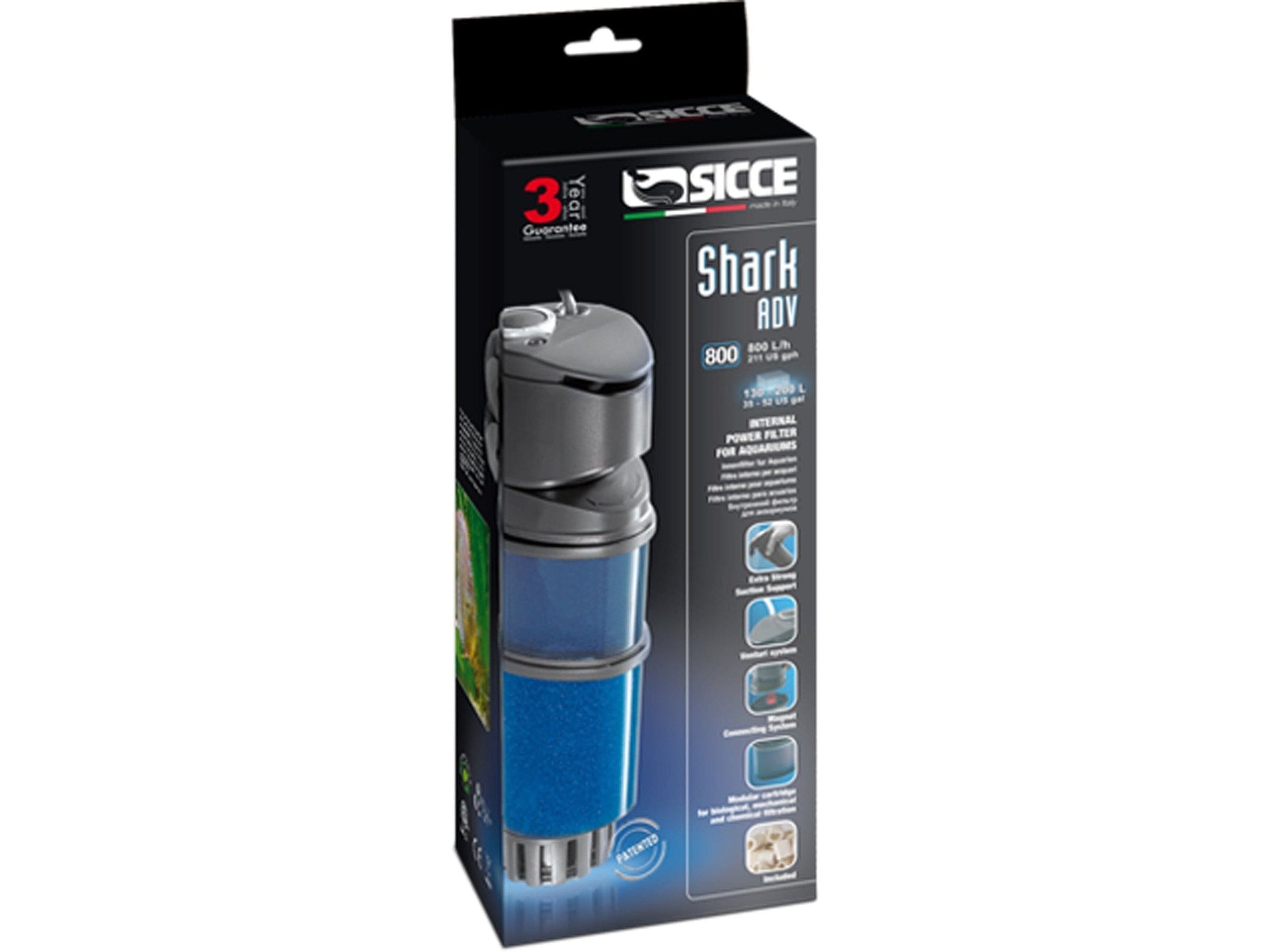Sicce SHARK ADV 800 Internal Filter - 211 GPH 1ea Animals & Pet Supplies > Pet Supplies > Fish Supplies SICCE