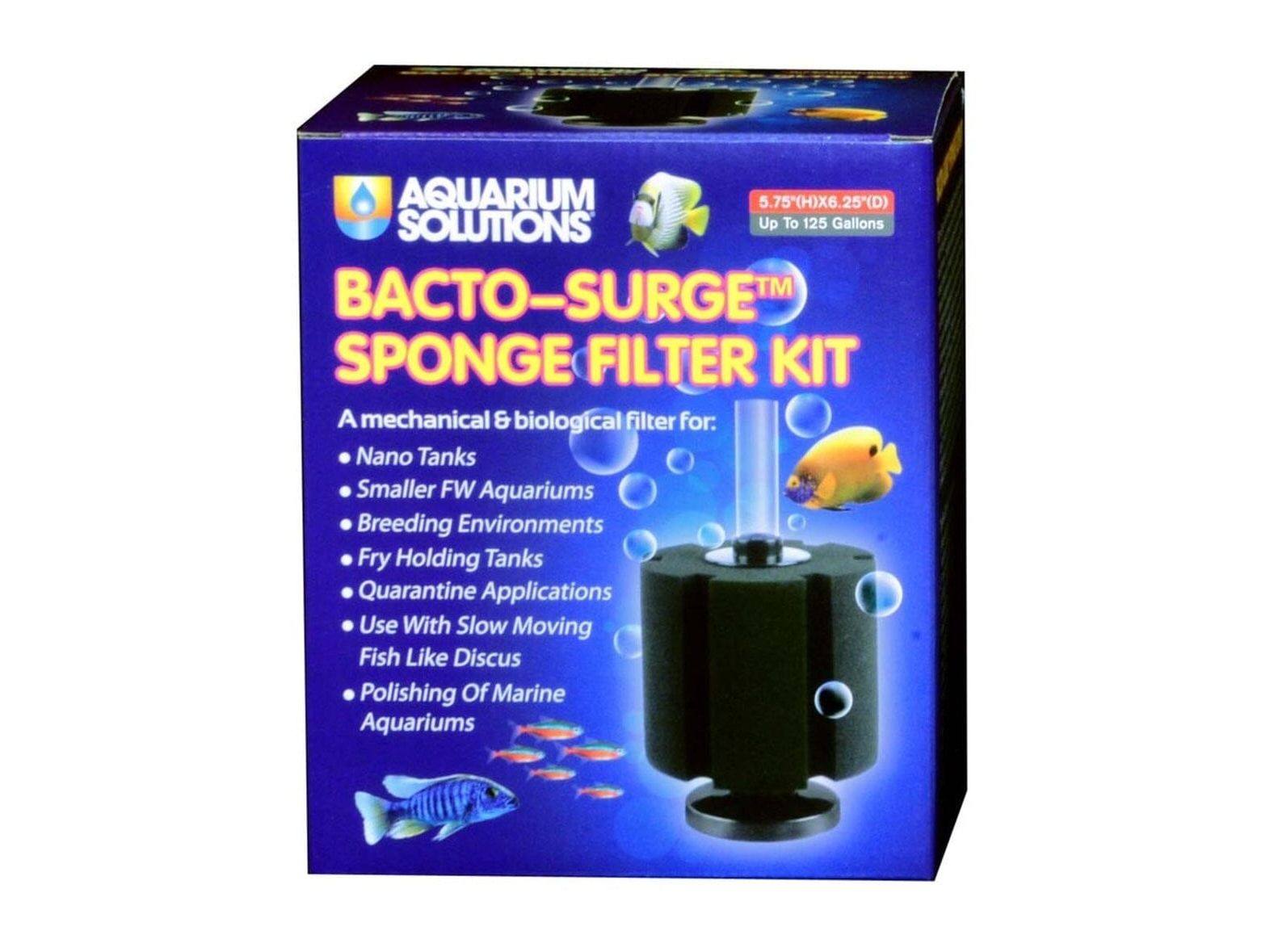 Aquarium Solutions Bacto-Surge Biological Action Sponge Filter Black, Extra-Large Fish Supplies Aquarium Solutions