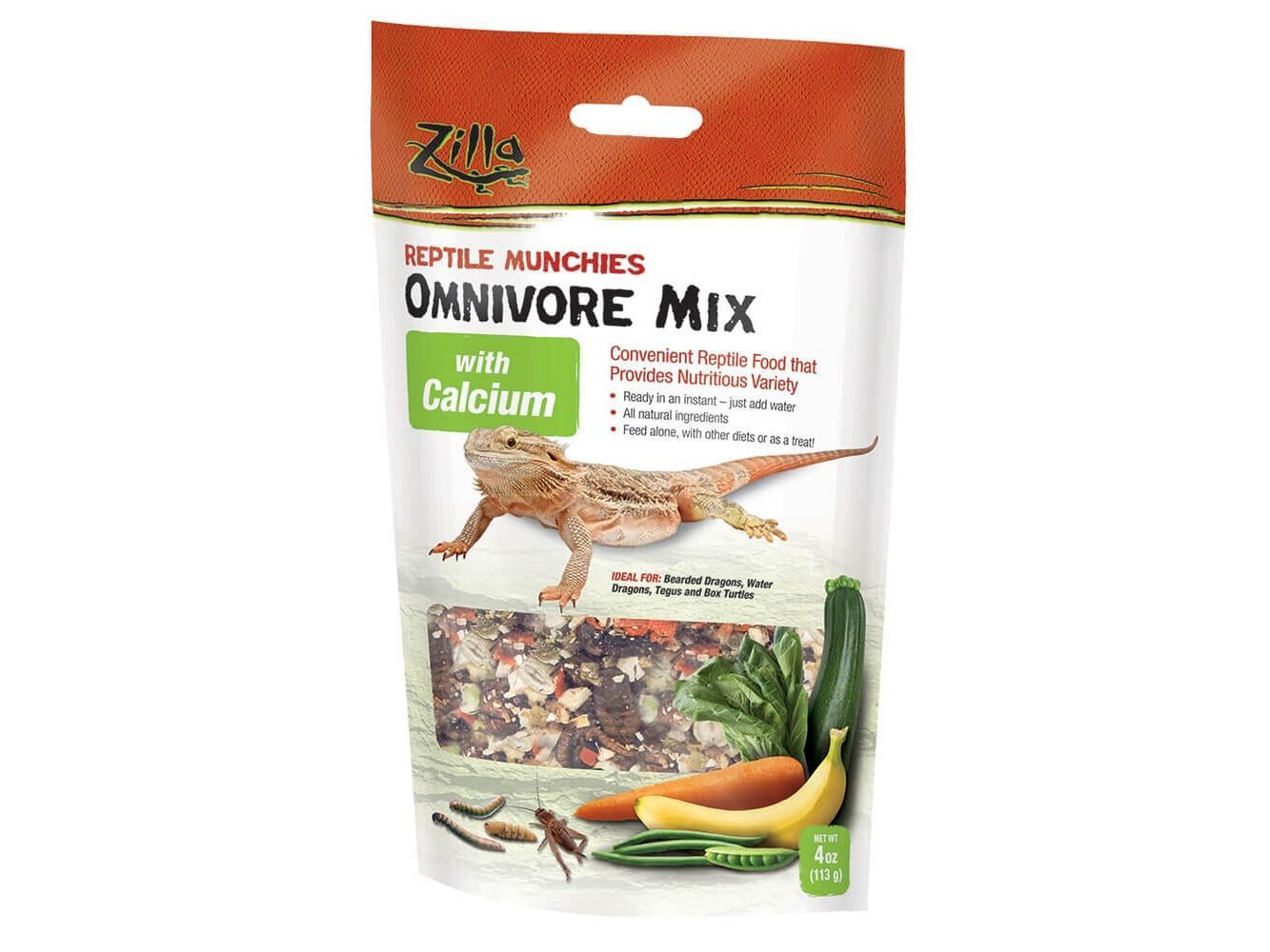 Zilla Reptile Munchies Omnivore with Calcium Zilla