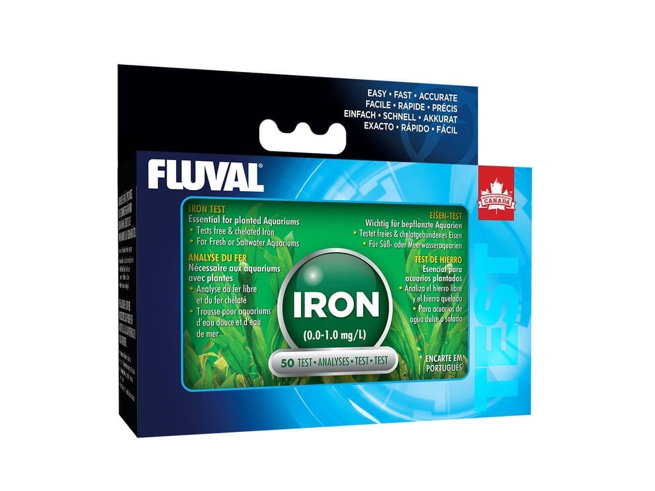 Fluval Iron Test Kit, Fresh/Salt Fish Supplies Fluval