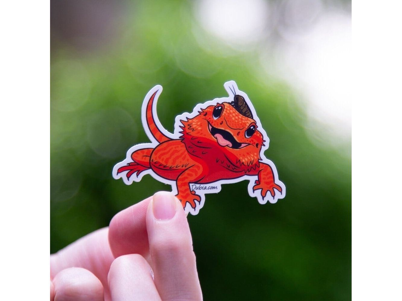 Red Beardie Open Mouth Sticker Sticker Dubia.com Die-Cut