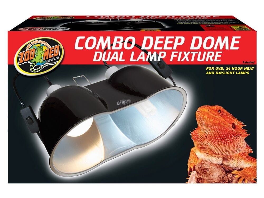 Zoo Med Combo Deep Dome Dual Lamp Fixture Zoo Med