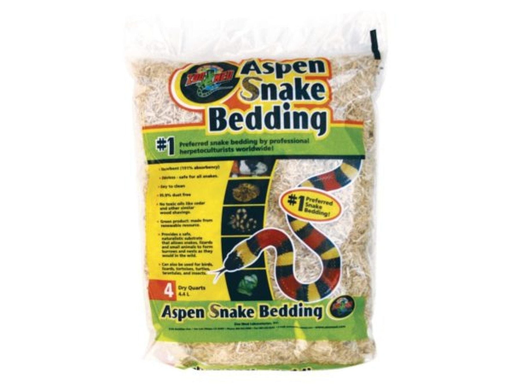 Zoo Med Aspen Snake Bedding, 4qt Zoo Med