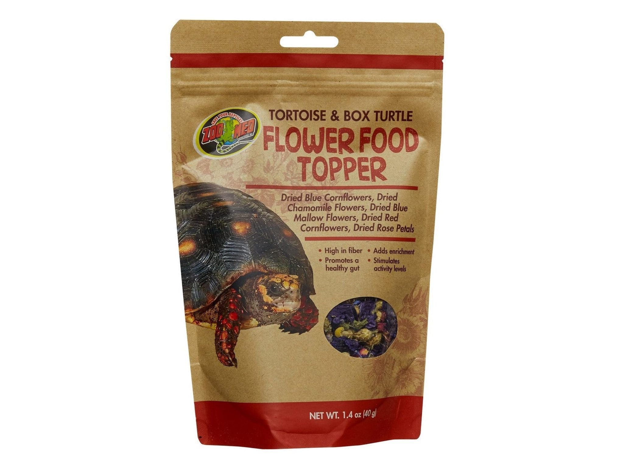 Zoo Med Tortoise & Box Turtle Flower Food Topper, 1.4oz Zoo Med