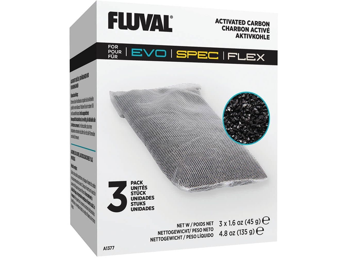 Fluval Spec/Flex/EVO Carbon, 3pk Fish Supplies Fluval