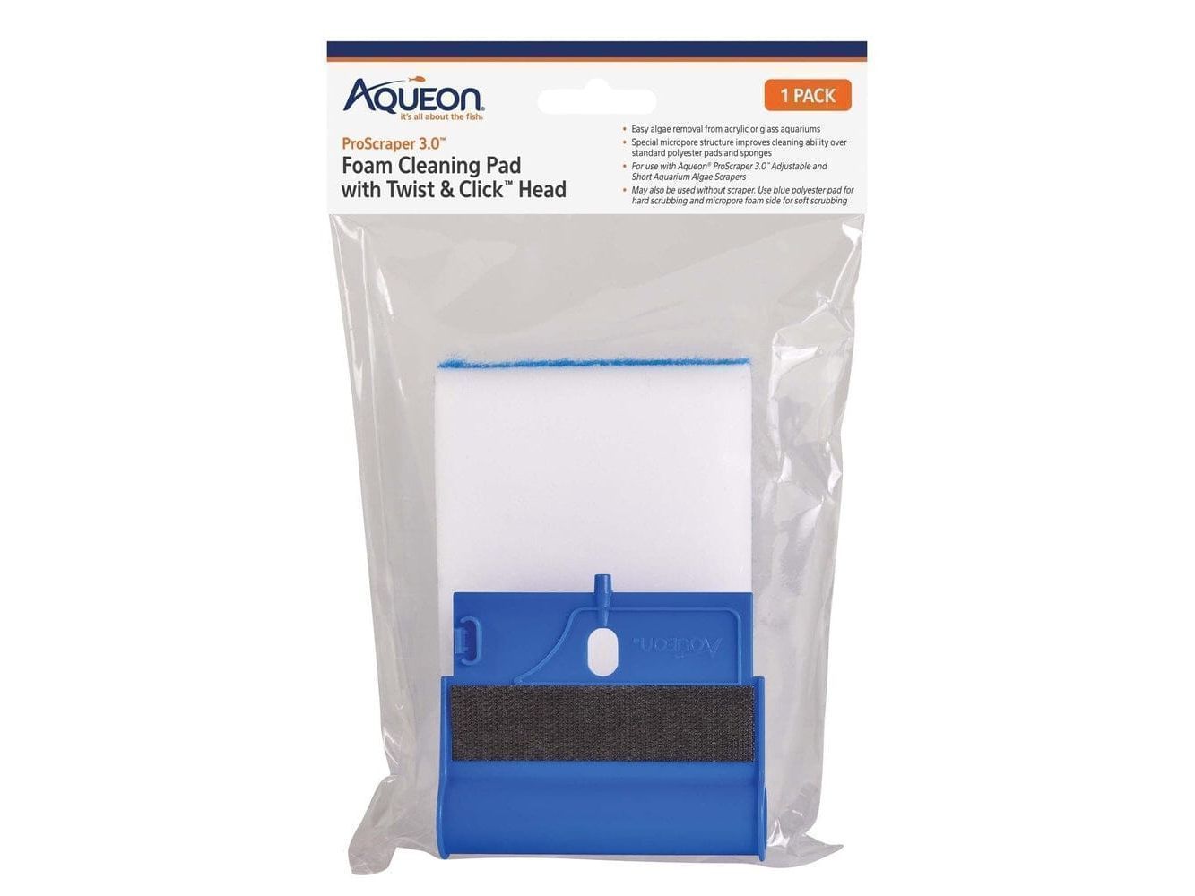 Aqueon ProScraper 3.0 Foam Cleaning Pad with Twist & Click Head aquarium cleaning supplies Aqueon