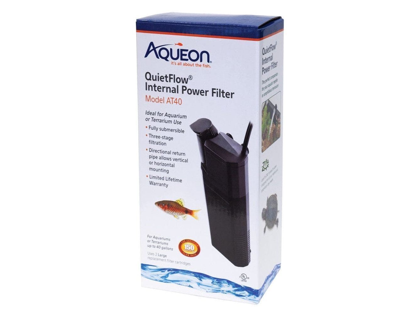Aqueon QuietFlow Internal Power Filter AT40, 40 gal Filter & Accessories Aqueon