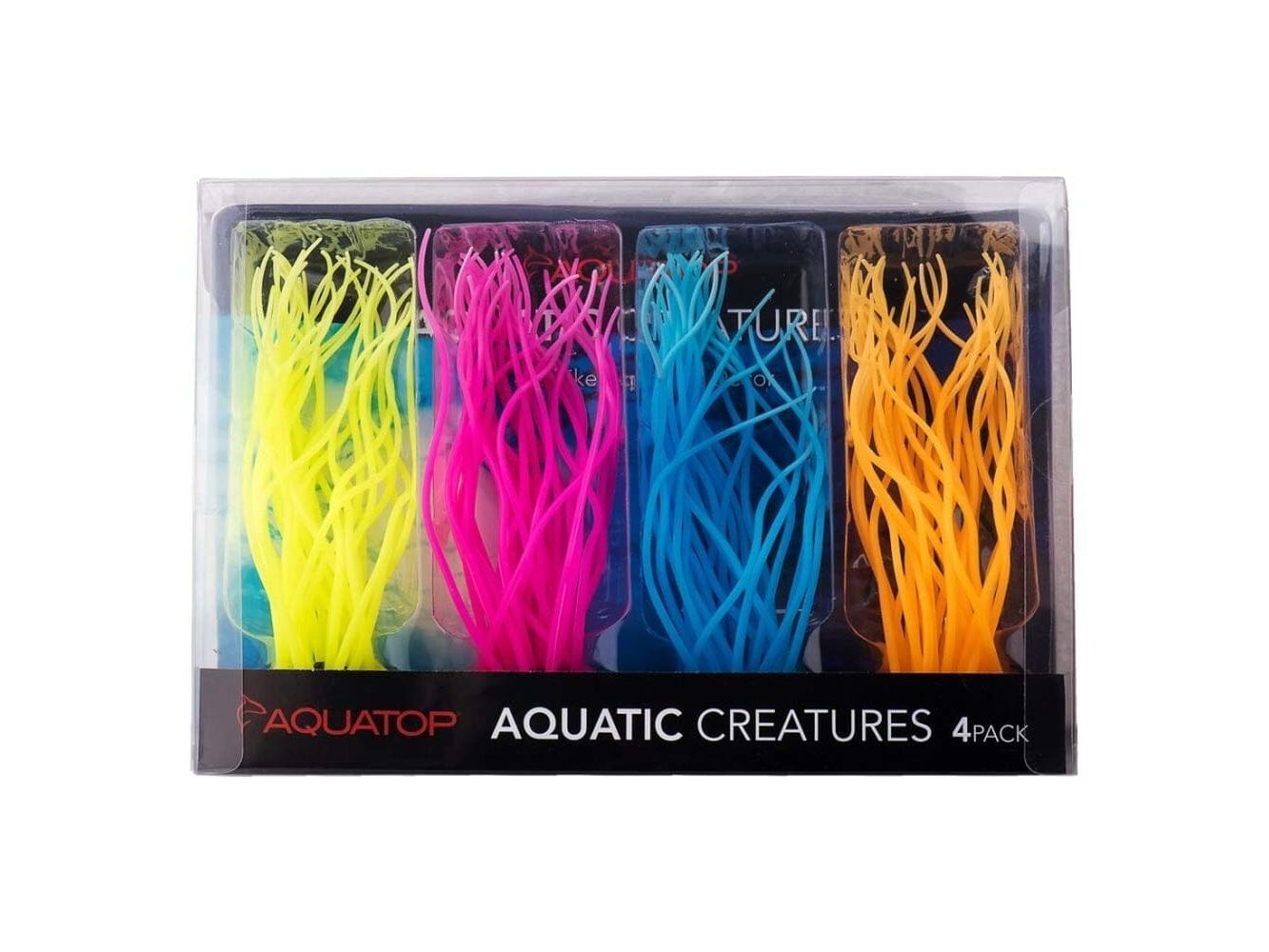 Aquatop Silicon Anemone Aquarium Plant Assorted 4 pk (ATP plnt sil sea anemone 4pk) Aquatic Decor Aquatop