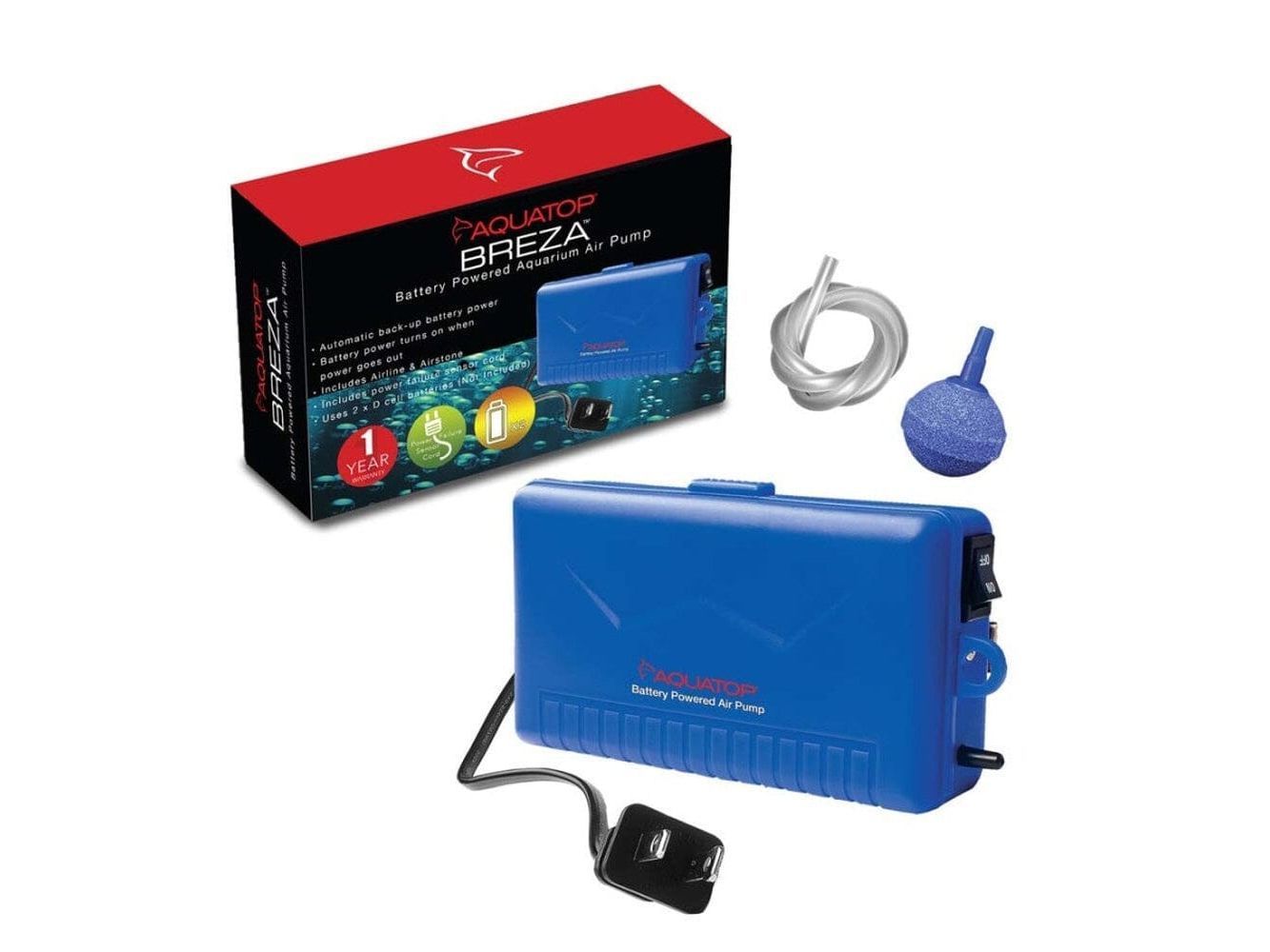 Aquatop BREZA Battery Powered Aquarium Air Pump with AC Power Failure Sensor Fish Supplies Aquatop
