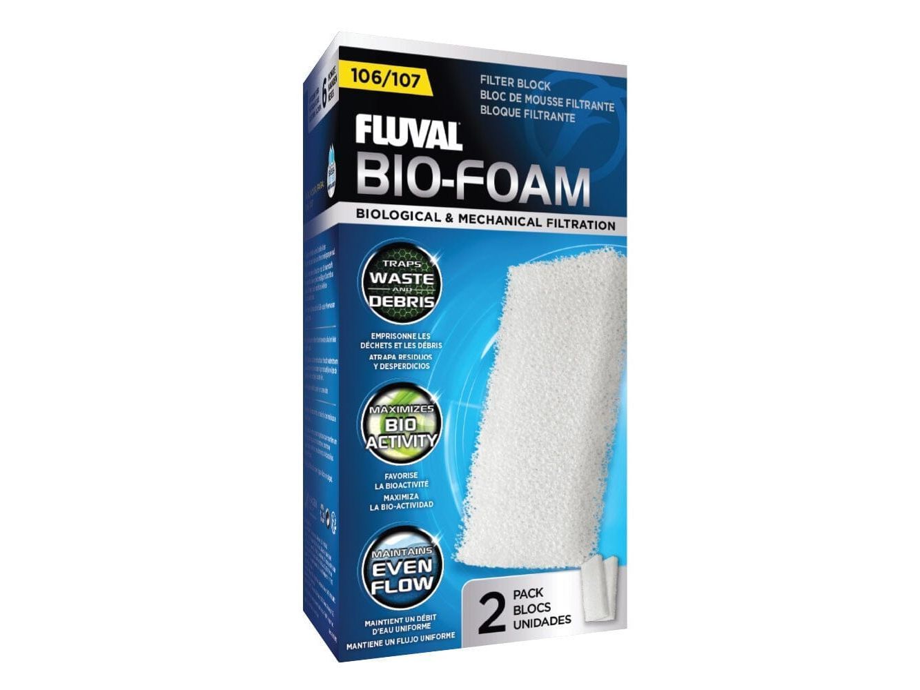 Fluval 106/107 Bio Foam, 2pcs Fish Supplies Fluval