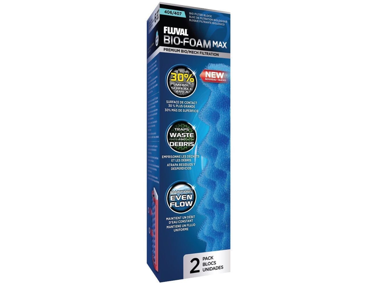 Fluval 406/407 Blue BioFoam MAX, 2pcs Fish Supplies Fluval