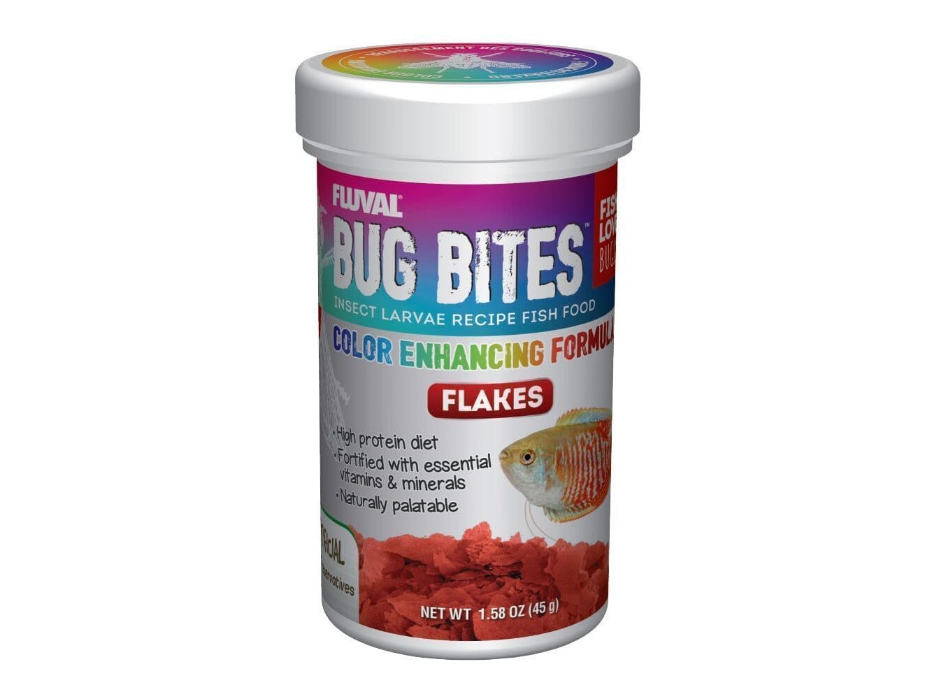 Fluval BugBites Color Enhancing Flakes 1.58oz Fish Supplies Fluval