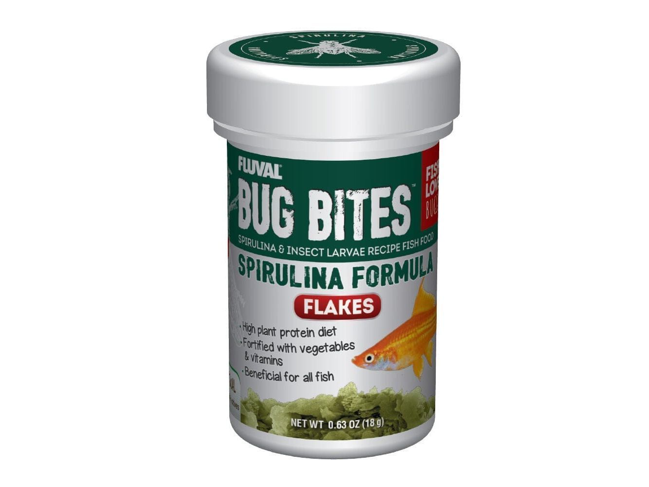 Fluval Bug Bites Spirulina Flakes 0.64oz Fish Supplies Fluval