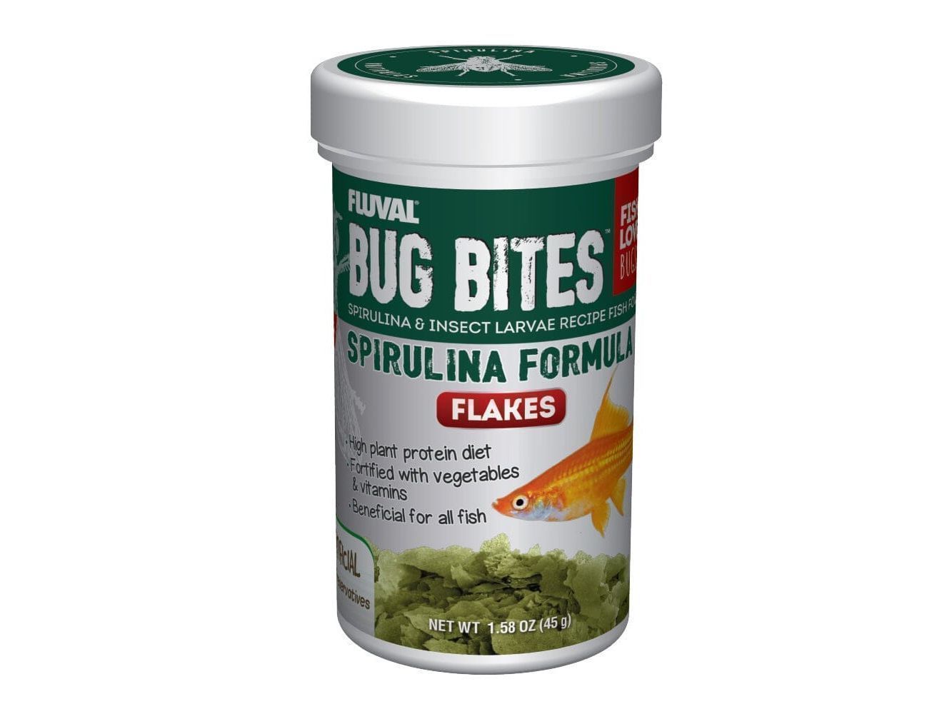 Fluval Bug Bites Spirulina Flakes 1.58oz Fish Supplies Fluval