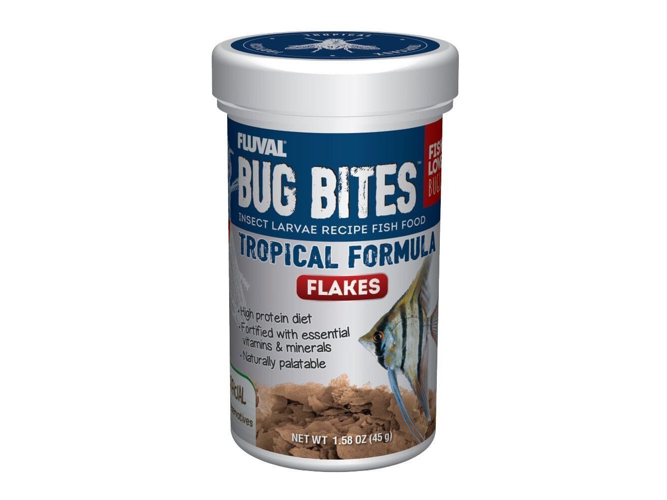 Fluval Bug Bites Tropical Flakes 1.58oz Fish Supplies Fluval