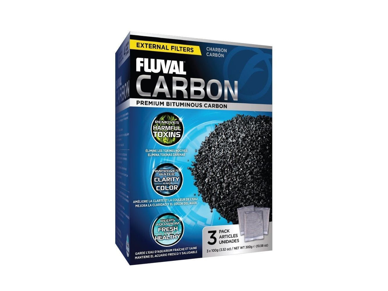 Fluval Carbon, 3pk Fish Supplies Fluval