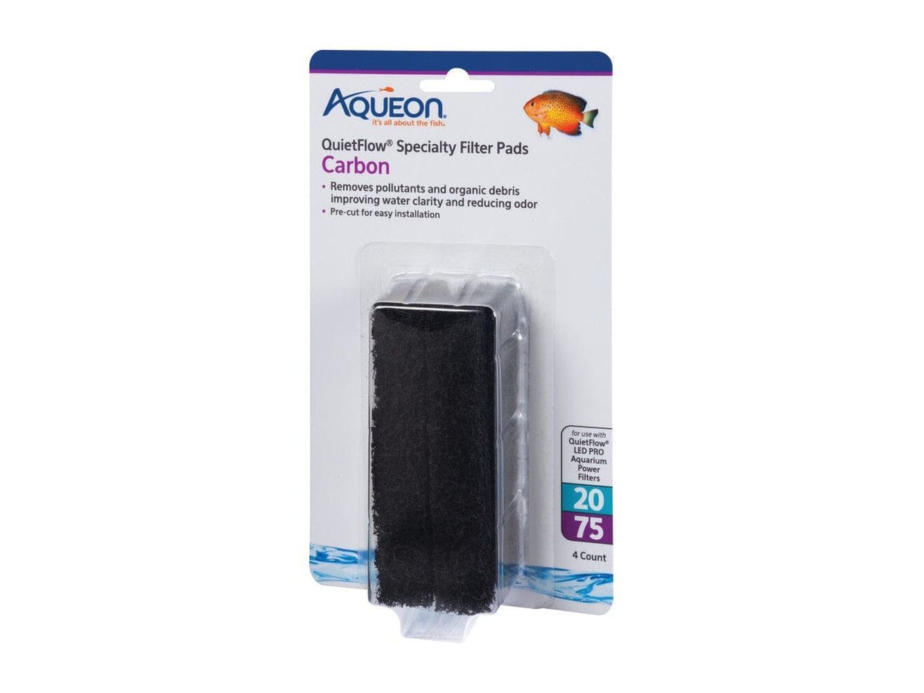 Aqueon QuietFlow Specialty Filter Pads Carbon 20/75 Filter & Accessories Aqueon