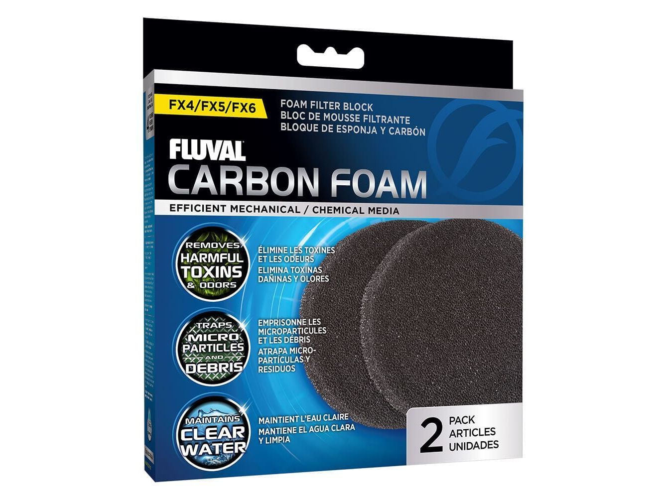 Fluval FX Series Carbon Foam Pad, 2pk Fish Supplies Fluval