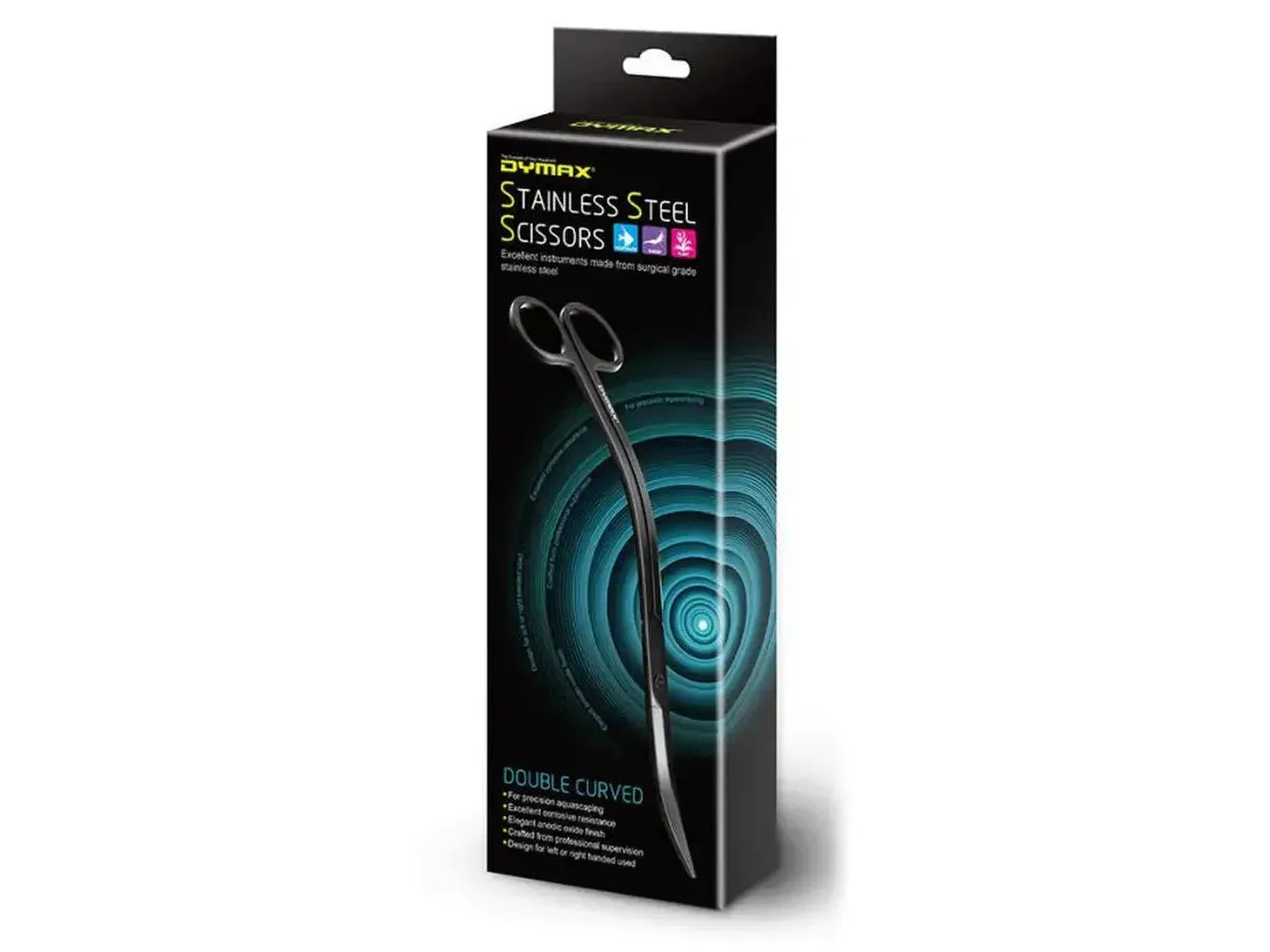 Dymax Stainless Steel Scissors - Curved Aquarium Cleaning Supplies Dymax