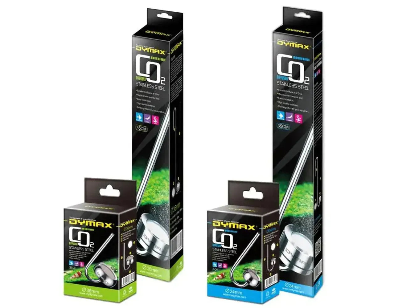 Dymax Stainless Steel CO2 Diffuser (36mm-D / 8cm-L) CO2 Supplies Dymax