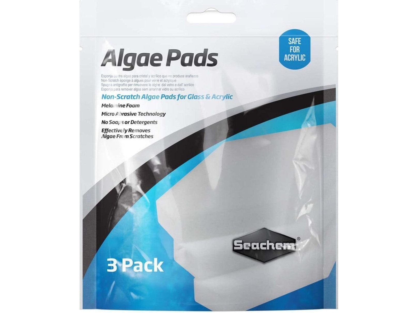 Seachem Laboratories Algae Pad for Glass & Acrylic Aquariums White, 1ea/25 mm, 3 pk Animals & Pet Supplies > Pet Supplies > Fish Supplies Seachem