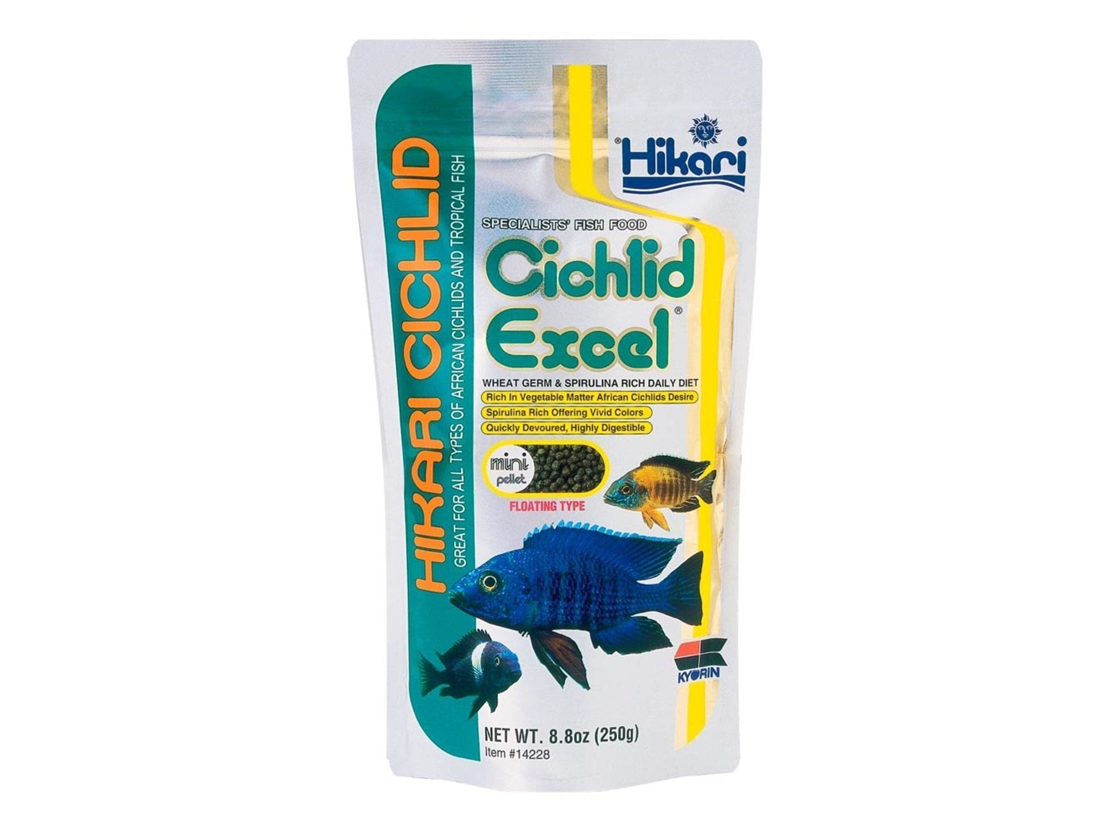 Hikari Cichlid Mini Excel Pellets Fish Food 8.8 oz Aquatic Diet Hikari