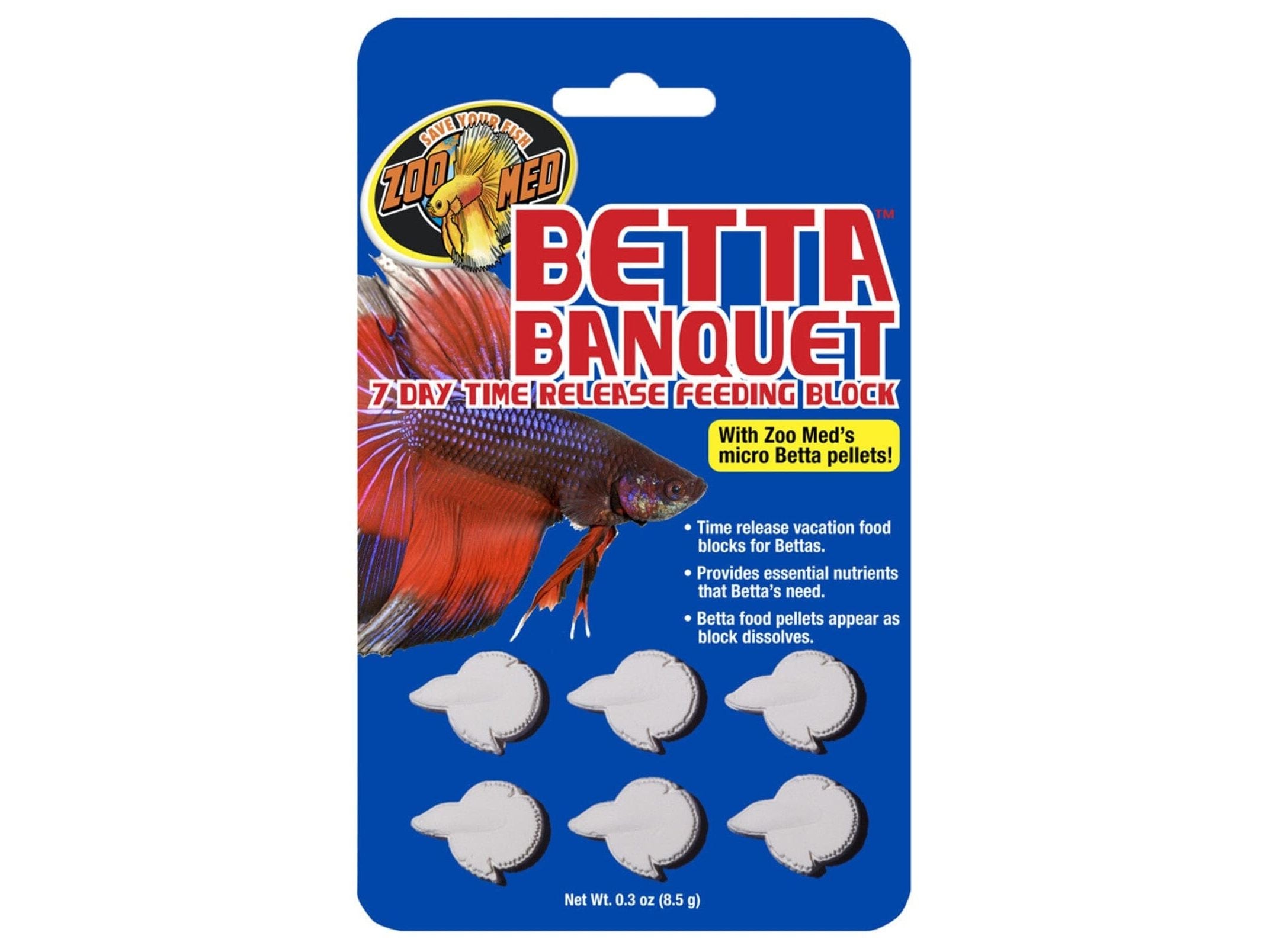 Zoo Med Betta Banquet 7 Day Release Fish Feeding Block 1ea/0.3 oz fish food Zoo Med Aquatic