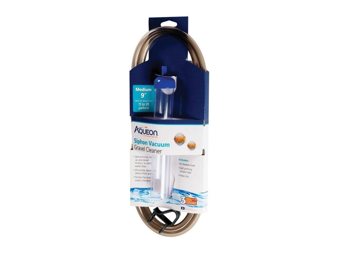 Aqueon Aquarium Siphon Vacuum Gravel Cleaner No Bulb, 1ea/Medium - 9 in Aquarium Substrate & Gravel Aqueon