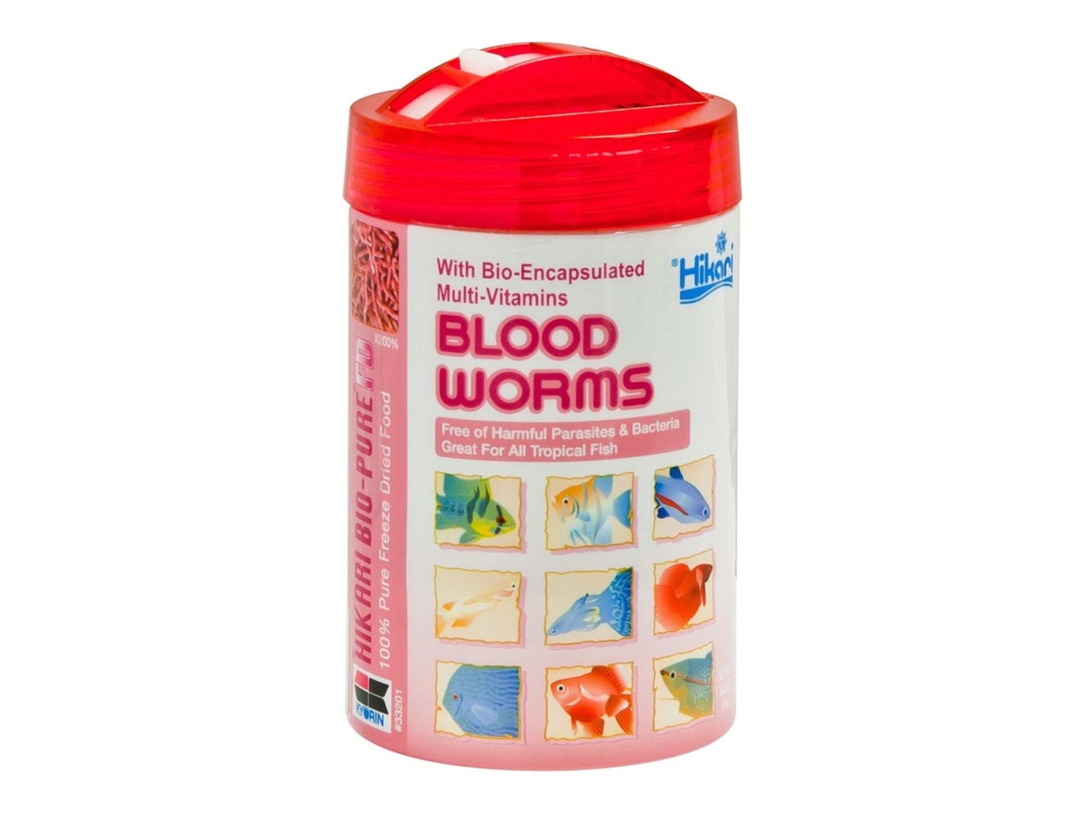 Hikari Bio-Pure Bloodworms Freeze Dried Fish Food 0.42 oz Aquatic Diet Hikari