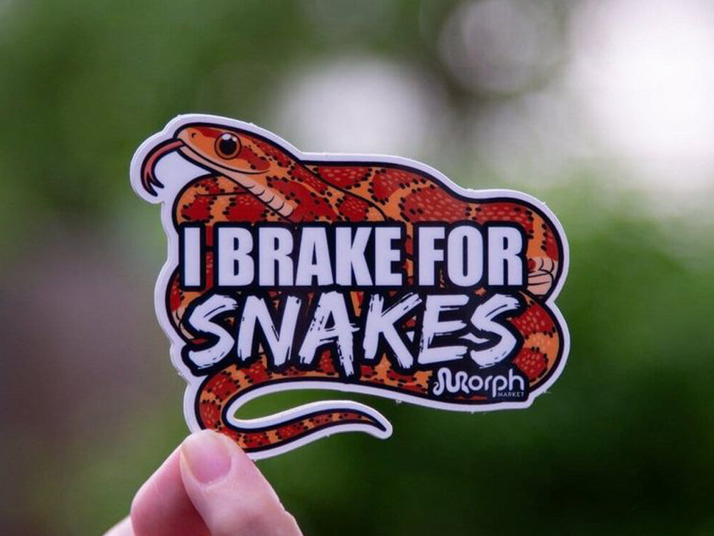 I Brake For Snakes Sticker