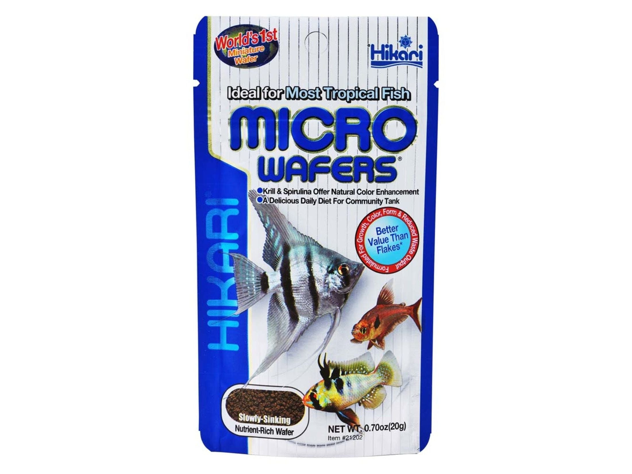 Hikari Tropical Micro Wafers Slow Sinking Wafer Fish Food 0.7 oz Aquatic Diet Hikari