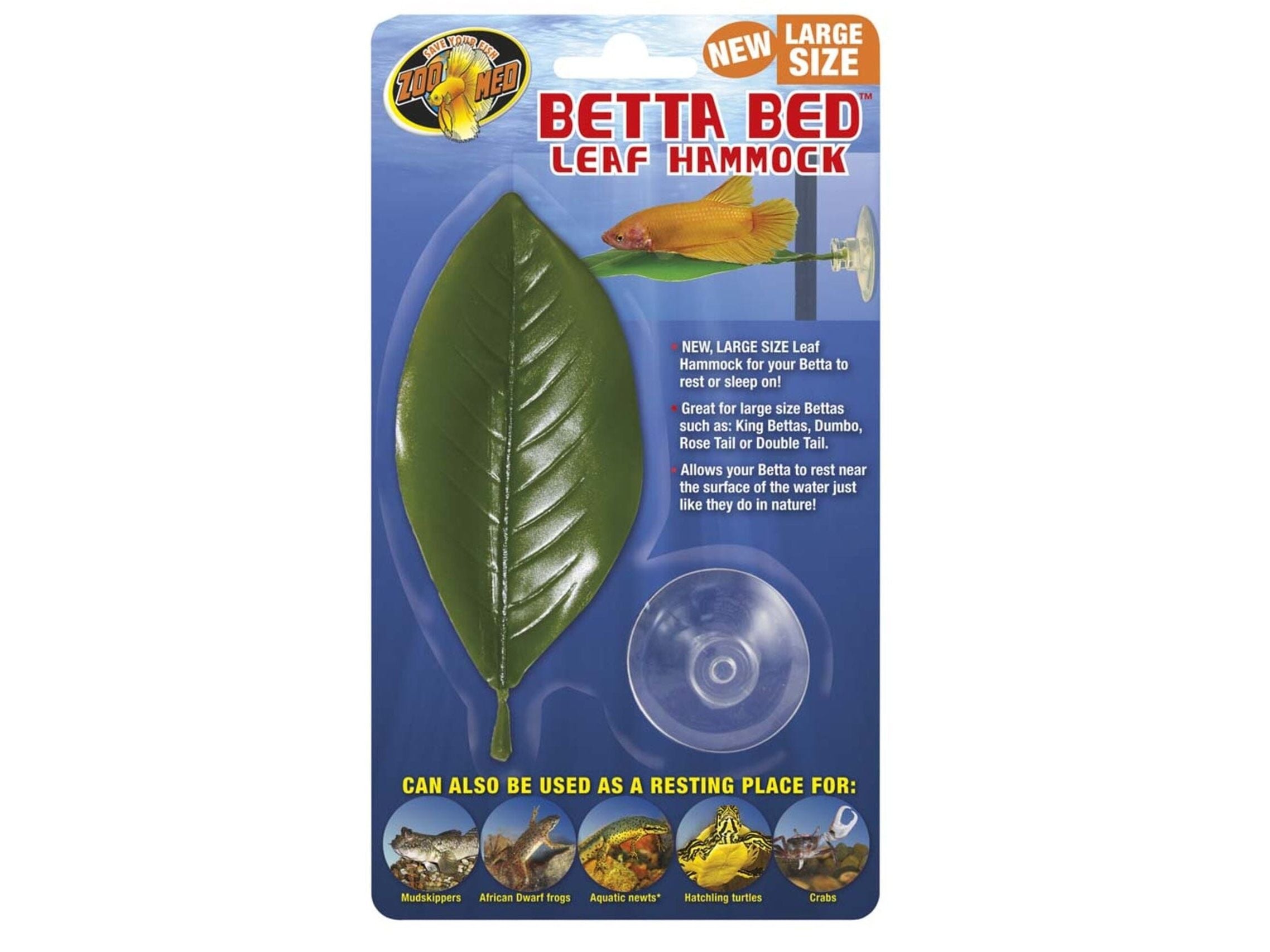 Zoo Med Betta Bed Leaf Hammock Green, 1ea/LG Aquatic Decor Zoo Med Aquatic