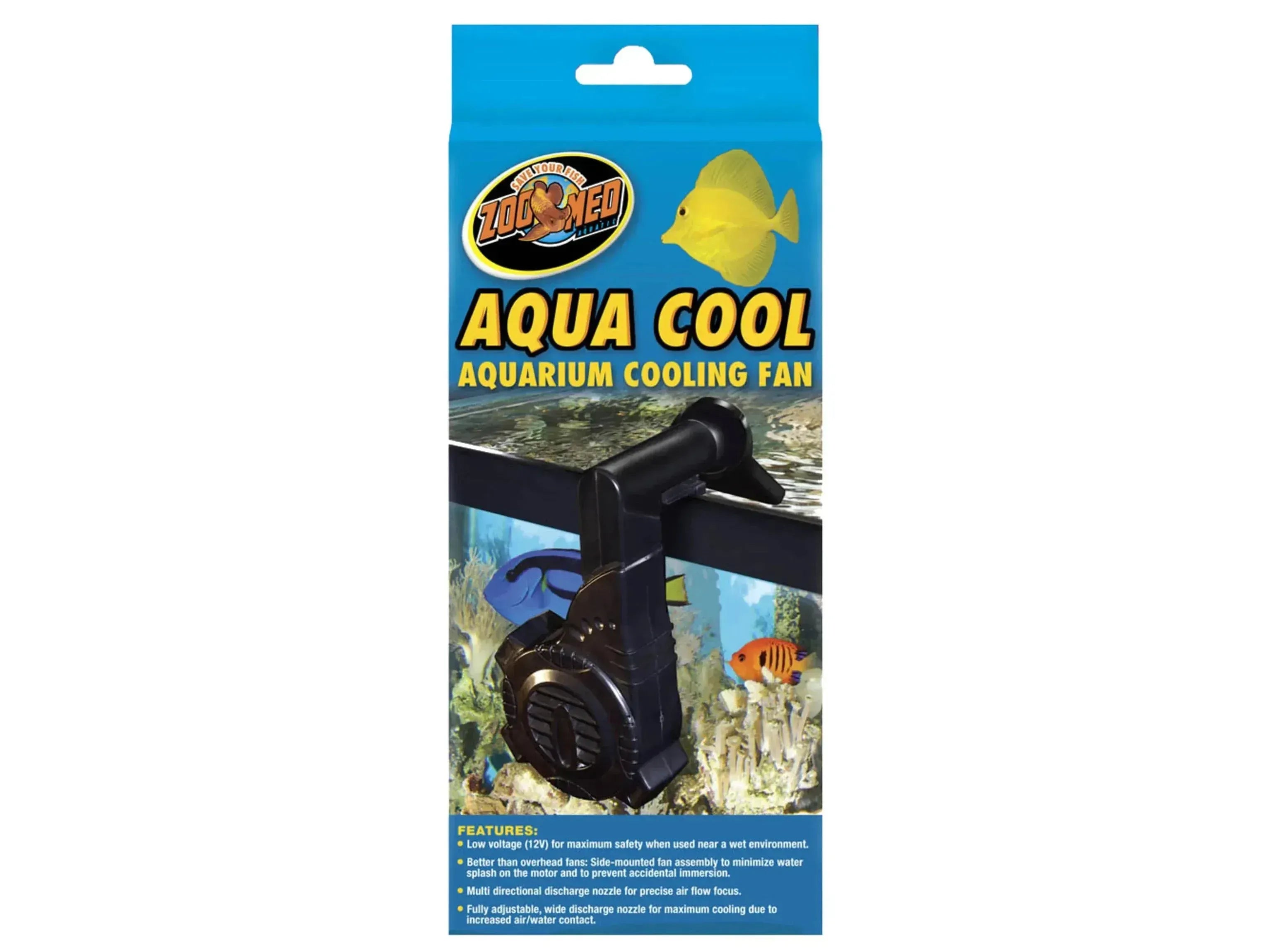 Zoo Med Aqua Cool Aquarium Cooling Fan Black 1ea Fish Supplies Zoo Med Aquatic