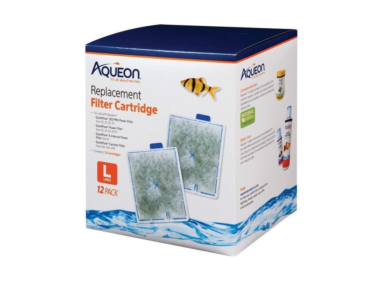 Aqueon Replacement Filter Cartridges, Large - 12 pk Filter & Accessories Aqueon