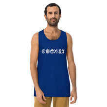 Load image into Gallery viewer, COEXIST Men’s Tank Top with White Text
