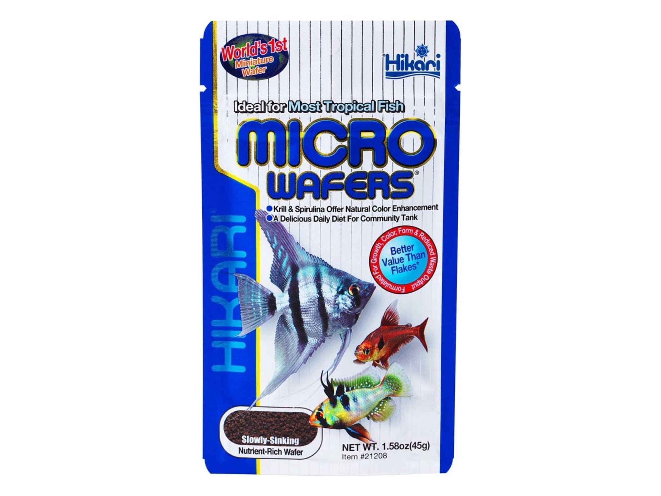Hikari Tropical Micro Wafers Slow Sinking Wafer Fish Food 1.58 oz Aquatic Diet Hikari